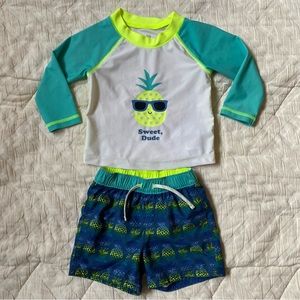 babyGap Pineapple Rashguard Swim Set